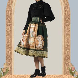 Graphic Print A-line Lolita Skirt