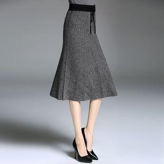 Drawstring A-line Knit Skirt