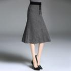Drawstring A-line Knit Skirt