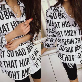 Cotton Letter Shirt White - One Size