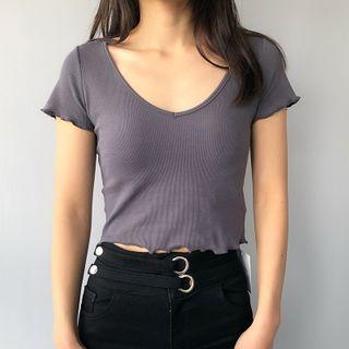 Lettuce Edge Short-sleeve Cropped T-shirt