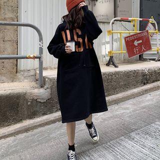 Usa Print Fleece-lined Hooded Dress