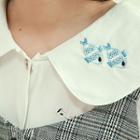 Peter Pan-collar Embroidered Blouse