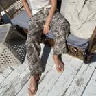 Drawcord Foliage Lounge Pants Light Beige - One Size