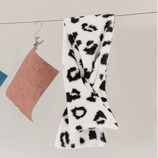 Leopard Print Fluffy Scarf
