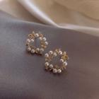 925 Sterling Silver Embellished Stud Earrings Gold - One Size