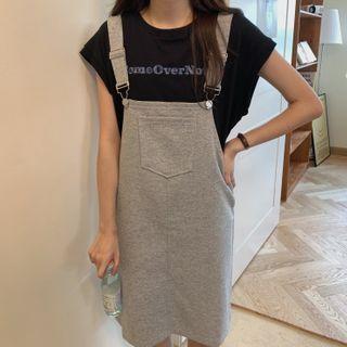 Plain Mini Pinafore Dress