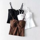 Plain Twisted Crop Camisole Top