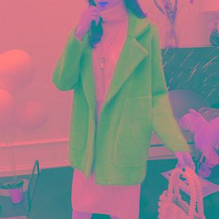 Furry Button-up Coat