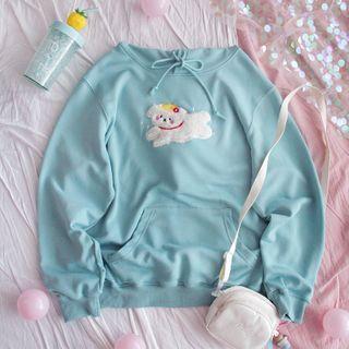 Cartoon Dog Embroidered Hoodie