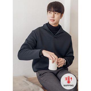 Collared V-neck Knit Pullover