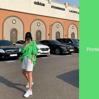 Globe Print Oversize T-shirt