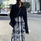 Ripped Cropped Sweater Black - One Size