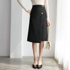 Wrap-front Asymmetric Skirt