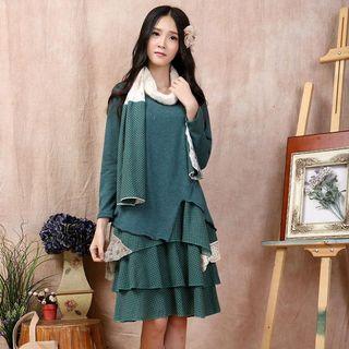 Set: Top + Dotted Slipdress + Scarf