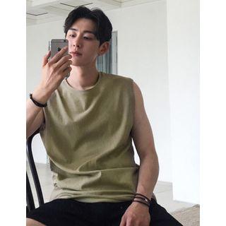 Round-neck Sleeveless Colored T-shirt