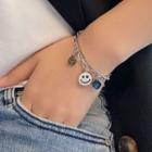 Stainless Steel Smiley Bracelet 1 Pc - Stainless Steel Smiley Bracelet - One Size