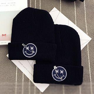 Smiley Face Embroidered Beanie