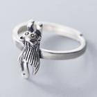 925 Sterling Silver Cat Ring S925 - As Shown In Figure - One Size