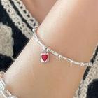 Heart Pendant Alloy Bracelet Sl0682 - Silver - One Size