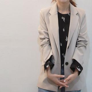Single-breasted Slit-sleeve Blazer
