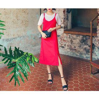 Spaghetti-strap Cotton Long Dress