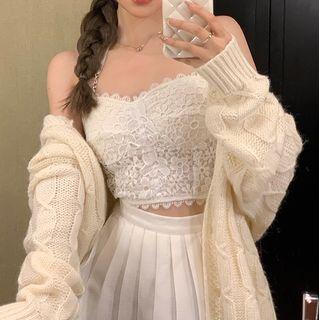 Hooded Cardigan Cardigan - Almond - One Size