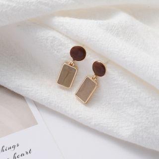 Alloy Rectangle Dangle Earring 1 Pair - 925 Silver Earrings - As Shown In Figure - One Size