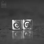 Cutout Sterling Silver Square Earrings