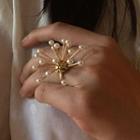 Faux Pearl Firework Ring