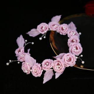 Flower Wedding Headband Pink - One Size