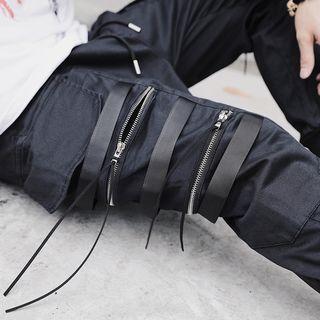 Cropped Zip-up Cargo Pants