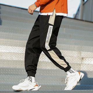 High-waist Color Block Letter Printed Sweatpants