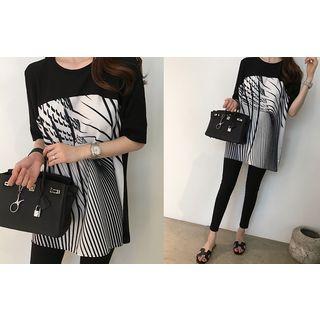 Dolman-sleeve Pattern-panel Top