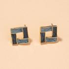 Square Glaze Earring 1 Pair - Green - One Size