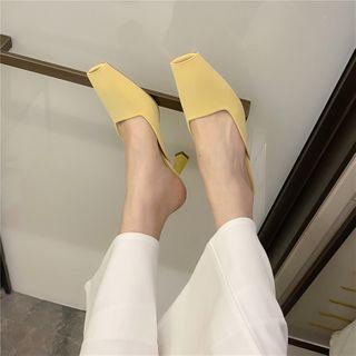 Square-toe Stiletto Heel Mules