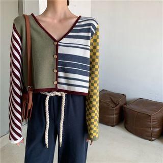 Pattern Printed Knit Cardigan / Drawstring Pants