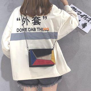 Faux Suede Color Block Crossbody Bag