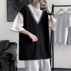 Short Sleeve Inset Vest T-shirt