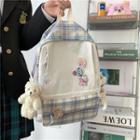 Plaid Panel Backpack / Brooch / Bag Charm