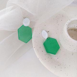 Hexagon Drop Earring / Clip-on Earring