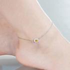Flower Sterling Silver Anklet Silver - One Size
