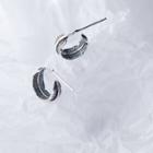 925 Sterling Silver Feather Open Hoop Earring As Shown In Figure - One Size
