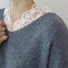Lace-trim Bell-cuff Top