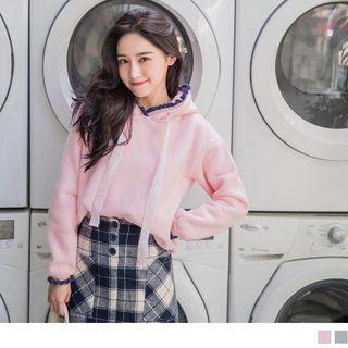 Contrast Trim Drawstring Hoodie