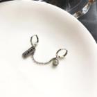 Rhinestone Alloy Chained Earring 1 Piece - Earring - One Size