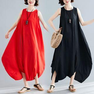 Sleeveless Wide Leg Harem Jumpsuit