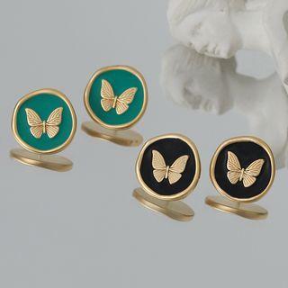 Butterfly Disc Stud Earring