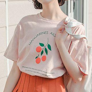 Cherry Print Short Sleeve T-shirt