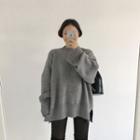 Plain Sweater/ Asymmetrical Tiered Midi A-line Skirt